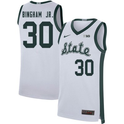 Men Marcus Bingham Jr. Michigan State Spartans #30 Nike NCAA Retro White Authentic College Stitched Basketball Jersey LM50F51BT